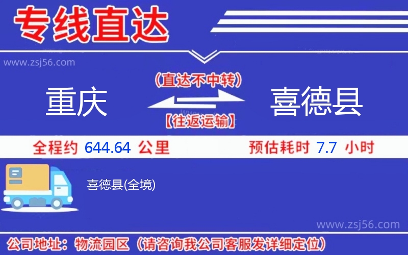 重慶到喜德縣物流公司